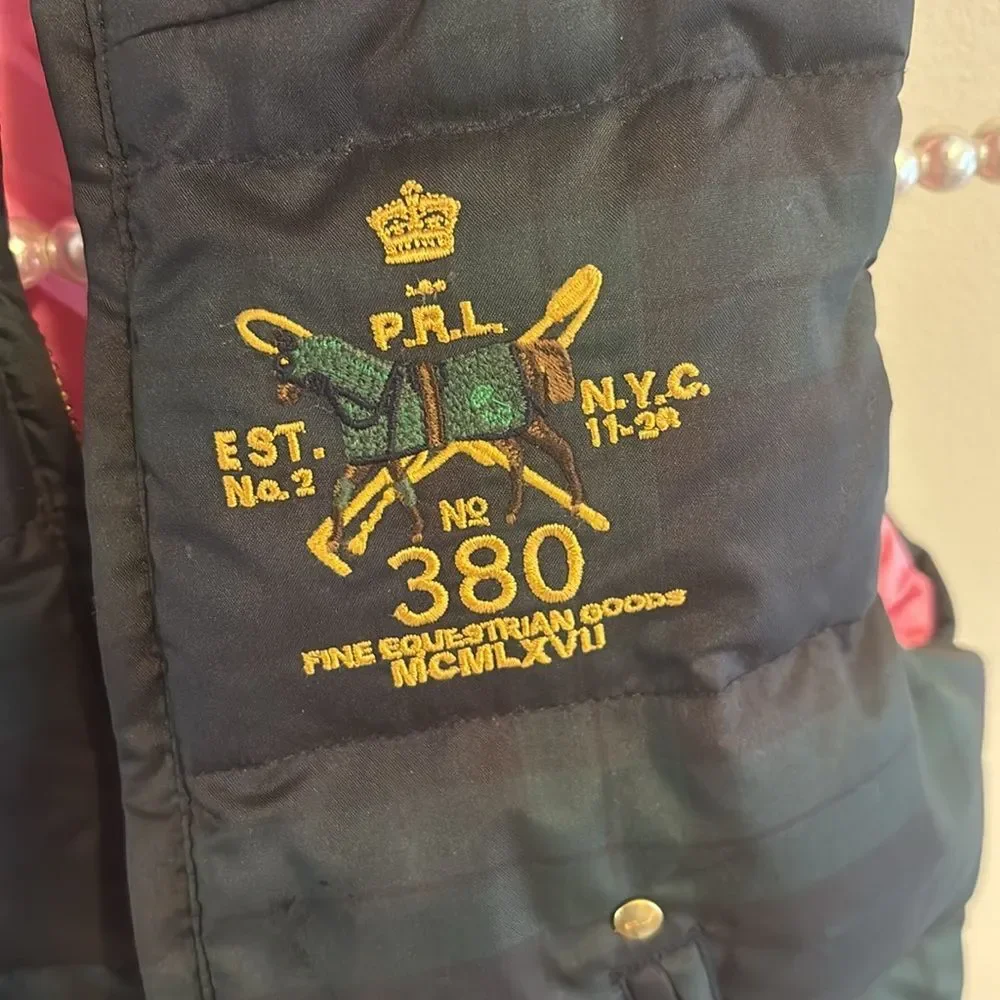 Ralph Lauren Kids Black and Pink Puffer Vest size small